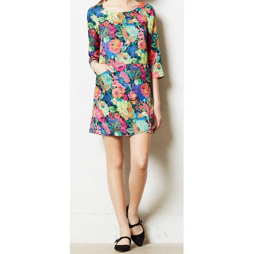 HD in Paris | Sz S ‎ Front Pockets | Tropicalist Shift Dress | ANTHROPOLOGIE